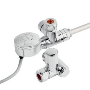 Towelrads Chrome Corner Dual Fuel Manual Radiator Valves