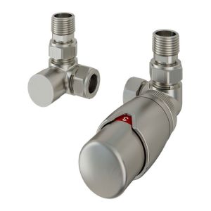 Eastbrook Darlington Brushed Nickel Corner Thermostatic Radiator Valves