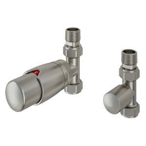 Eastbrook Darlington Brushed Nickel Straight Thermostatic Radiator Valves