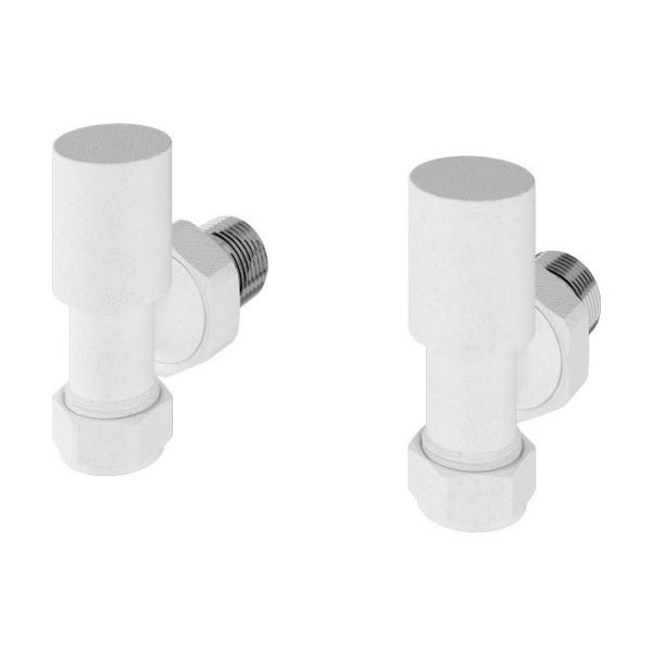 Eastbrook Rounded Matt White Angled Manual Radiator Valves