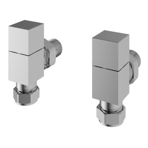 Eastbrook Squared Chrome Angled Manual Radiator Valves