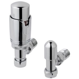 Eastbrook Chrome Angled Thermostatic Radiator Valves