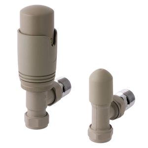 Eastbrook Matt Cappuccino Angled Thermostatic Radiator Valves