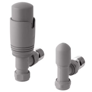 Eastbrook Matt Grey Angled Thermostatic Radiator Valves