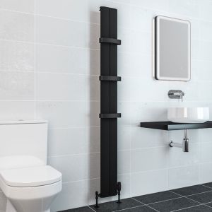 Eastbrook Berlini Matt Black Aluminium Designer Radiator 1800 x 185mm