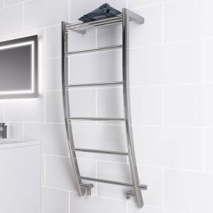 Eastbrook Biava Corinium Chrome Curved Designer Towel Rail 1200 x 500mm