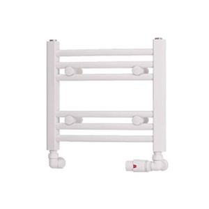 Eastbrook Biava Gloss White Curved Horizontal Towel Rail 360 x 400mm