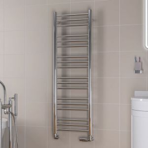 Eastbrook Biava Round Chrome Towel Rail 1200 x 400mm