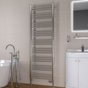 Eastbrook Biava Round Chrome Towel Rail 1800 x 600mm