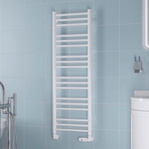 Eastbrook Biava Round Gloss White Towel Rail 1200 x 400mm