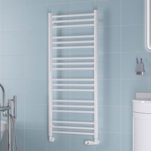 Eastbrook Biava Round Gloss White Towel Rail 1200 x 500mm