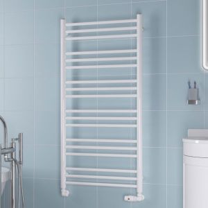 Eastbrook Biava Round Gloss White Towel Rail 1200 x 600mm