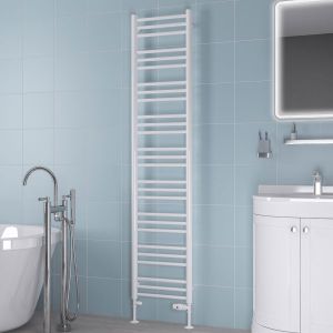 Eastbrook Biava Round Gloss White Towel Rail 1800 x 400mm