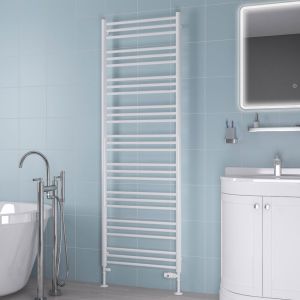 Eastbrook Biava Round Gloss White Towel Rail 1800 x 600mm