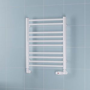 Eastbrook Biava Round Gloss White Towel Rail 600 x 500mm