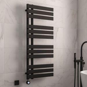 Eastbrook Brockworth Black Electric Designer Towel Rail 1200 x 500mm