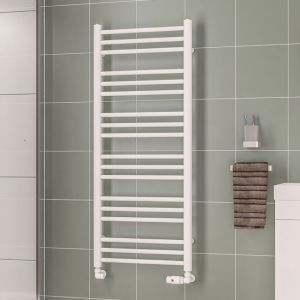 Eastbrook Corinium Round Gloss White Towel Rail 1200 x 500mm