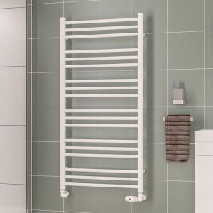 Eastbrook Corinium Round Gloss White Towel Rail 1200 x 600mm