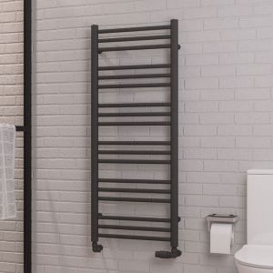 Eastbrook Corinium Round Matt Anthracite Towel Rail 1200 x 500mm