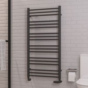 Eastbrook Corinium Round Matt Anthracite Towel Rail 1200 x 600mm