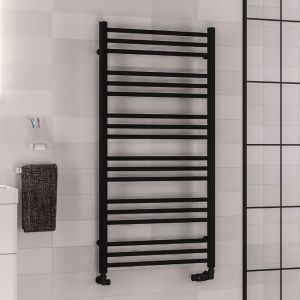 Eastbrook Corinium Round Matt Black Towel Rail 1200 x 600mm