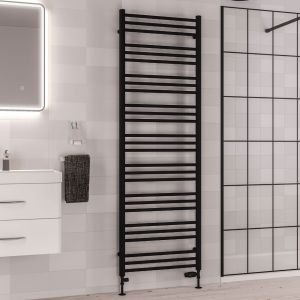 Eastbrook Corinium Round Matt Black Towel Rail 1800 x 600mm