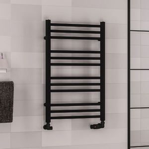 Eastbrook Corinium Round Matt Black Towel Rail 800 x 500mm