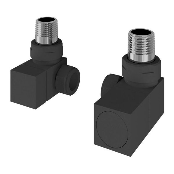 Eastbrook Squared Matt Anthracite Corner Manual Radiator Valves