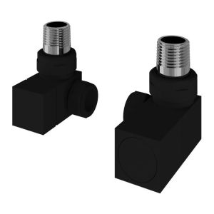 Eastbrook Squared Matt Black Corner Manual Radiator Valves