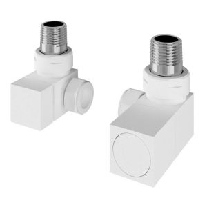 Eastbrook Squared Matt White Corner Manual Radiator Valves