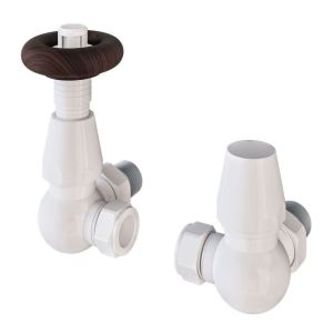 Eastbrook Traditional Gloss White Corner Thermostatic Radiator Valves