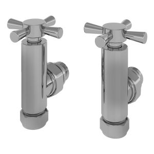 Eastbrook Crosshead Chrome Angled Manual Radiator Valves