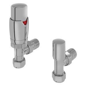 Eastbrook Darlington Chrome Angled Thermostatic Radiator Valves