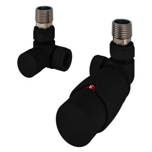 Eastbrook Darlington Matt Black Corner Thermostatic Radiator Valves