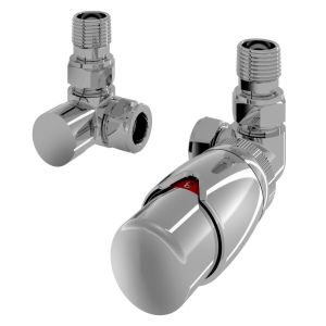 Eastbrook Darlington Chrome Corner Thermostatic Radiator Valves