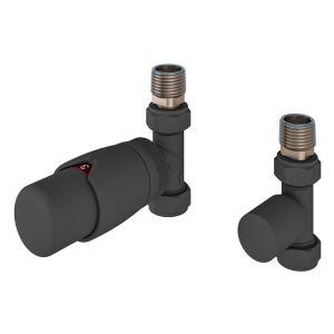 Eastbrook Darlington Matt Anthracite Straight Thermostatic Radiator Valves