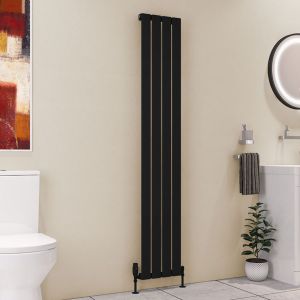 Eastbrook Deddington Matt Black Steel Designer Radiator 1800 x 310mm