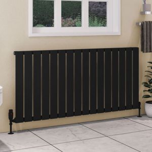 Eastbrook Deddington Matt Black Steel Designer Radiator 600 x 1270mm