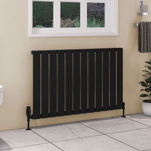 Eastbrook Deddington Matt Black Steel Designer Radiator 600 x 950mm