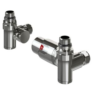 Eastbrook Chrome Corner Dual Fuel Thermostatic Radiator Valves