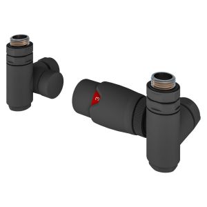 Eastbrook Matt Anthracite Corner Dual Fuel Thermostatic Radiator Valves