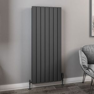 Eastbrook Hadleigh Matt Anthracite Aluminium Designer Radiator 1200 x 485mm