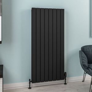 Eastbrook Hadleigh Matt Black Aluminium Designer Radiator 1200 x 555mm