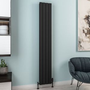 Eastbrook Hadleigh Matt Black Aluminium Designer Radiator 1800 x 275mm