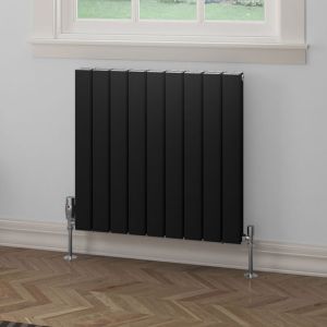 Eastbrook Hadleigh Matt Black Aluminium Designer Radiator 600 x 625mm