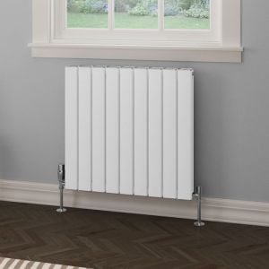 Eastbrook Hadleigh Matt White Aluminium Designer Radiator 600 x 625mm