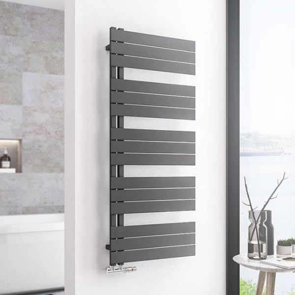 Eastbrook Helmsley Matt Anthracite Designer Towel Rail 1400 x 600mm