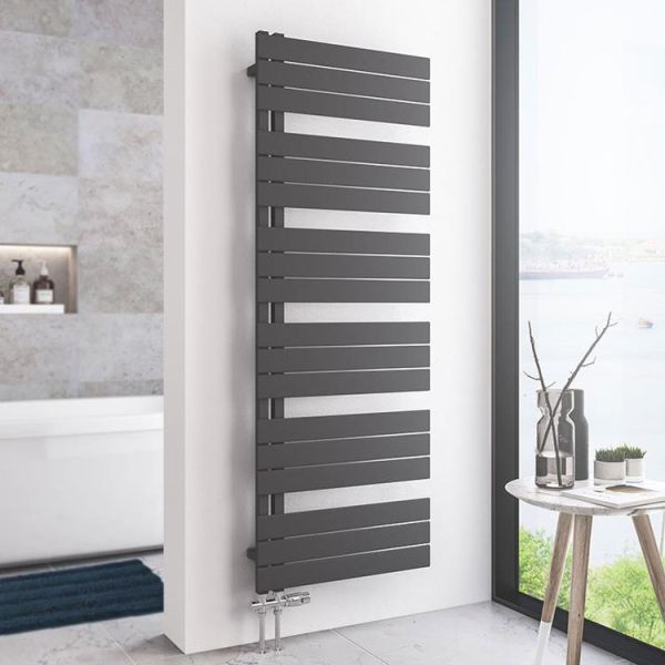 Eastbrook Helmsley Matt Anthracite Designer Towel Rail 1640 x 600mm