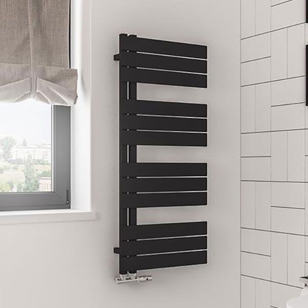 Eastbrook Helmsley Matt Black Designer Towel Rail 1150 x 500mm