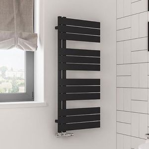 Eastbrook Helmsley Matt Black Designer Towel Rail 1150 x 500mm